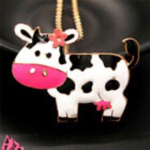 Betsey Johnson COW Necklace
